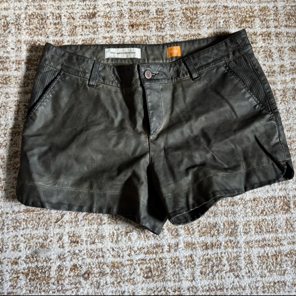 Trendy Anthro Pilcro and the Letterpress vegan leather Shorts
